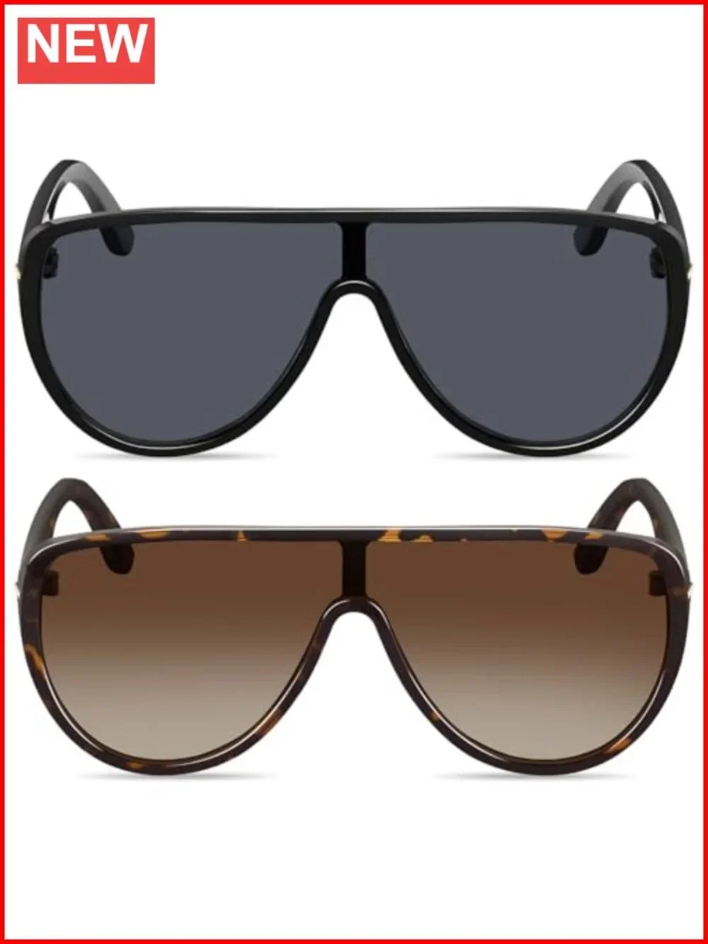 Oversized Retro Aviator Sunglasses with UV400 Protection